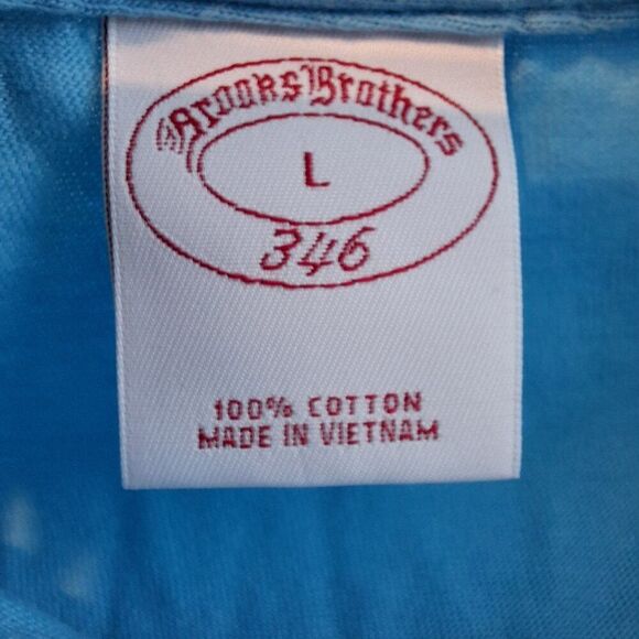 Brooks Brothers 346 Men's Size Large Short Sleeve Turquoise‎ Polo Golf Preppy - Picture 2 of 9